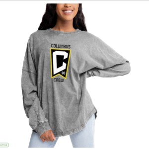 Women's Columbus Crew Gameday Couture Gray Faded Wash Pullover Sweatshirt