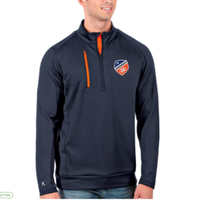 Men's FC Cincinnati Antigua Navy/Silver Generation Quarter-Zip Pullover Jacket