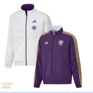 Men's Orlando City SC adidas Purple/White 2023 On-Field Anthem Full-Zip Reversible Team Jacket