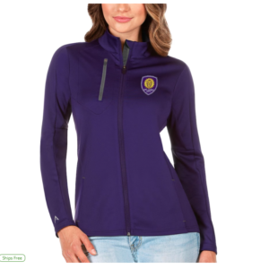 Women's Orlando City SC Antigua Purple/Silver Generation Full-Zip Jacket