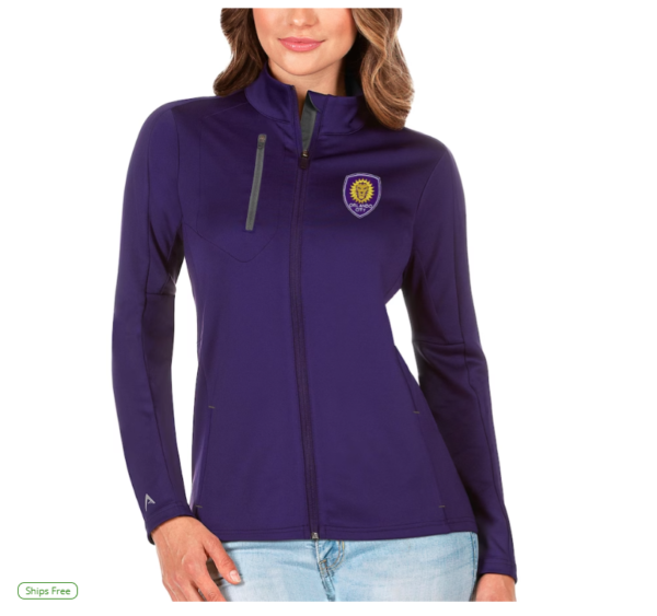 Women's Orlando City SC Antigua Purple/Silver Generation Full-Zip Jacket