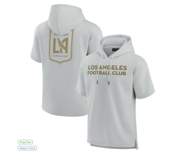 Unisex LAFC Fanatics Signature Gray Super Soft Fleece Short Sleeve Pullover Hoodie
