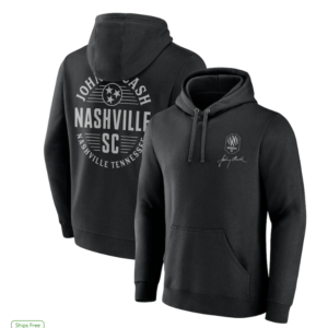 Men's Nashville SC Fanatics Branded Black Johnny Cash Oval Pullover Hoodie