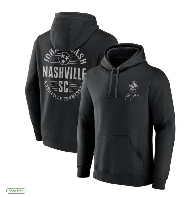 Men's Nashville SC Fanatics Branded Black Johnny Cash Oval Pullover Hoodie