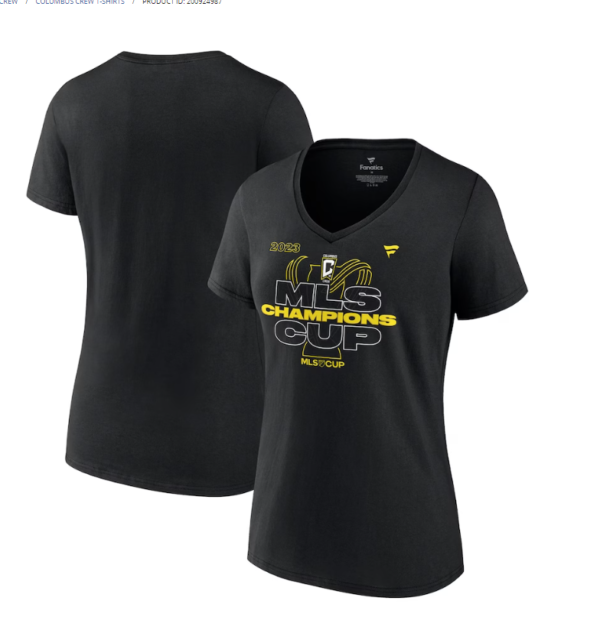 Women's Columbus Crew  Black 2023 MLS Cup Champions V-Neck T-Shirt