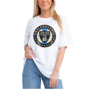 Women's Philadelphia Union Gameday Couture White Oversized T-Shirt