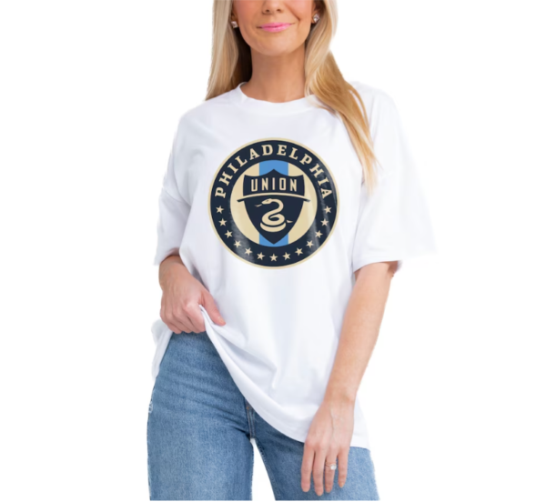 Women's Philadelphia Union Gameday Couture White Oversized T-Shirt